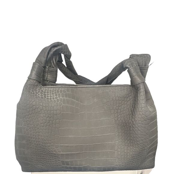 LALO handbag Black Crocodile-Embossed Tote Italian Handbag NWOT - Picture 3 of 12